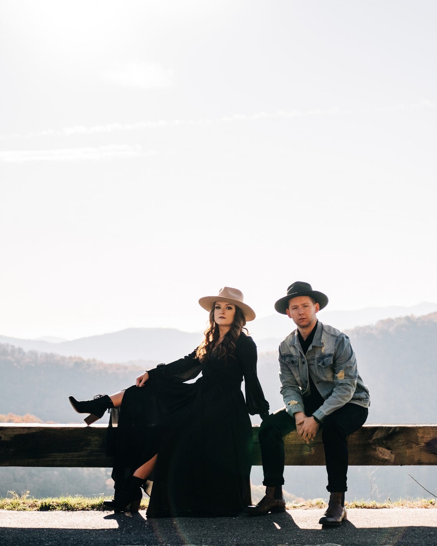 Couple posing during Craggy Gardens Engagement Session in North Carolina